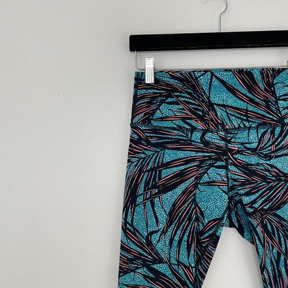 Lululemon High Times Pant Palm Lace Tofino Teal Multi Leggings Size 8 - Picture 5 of 7